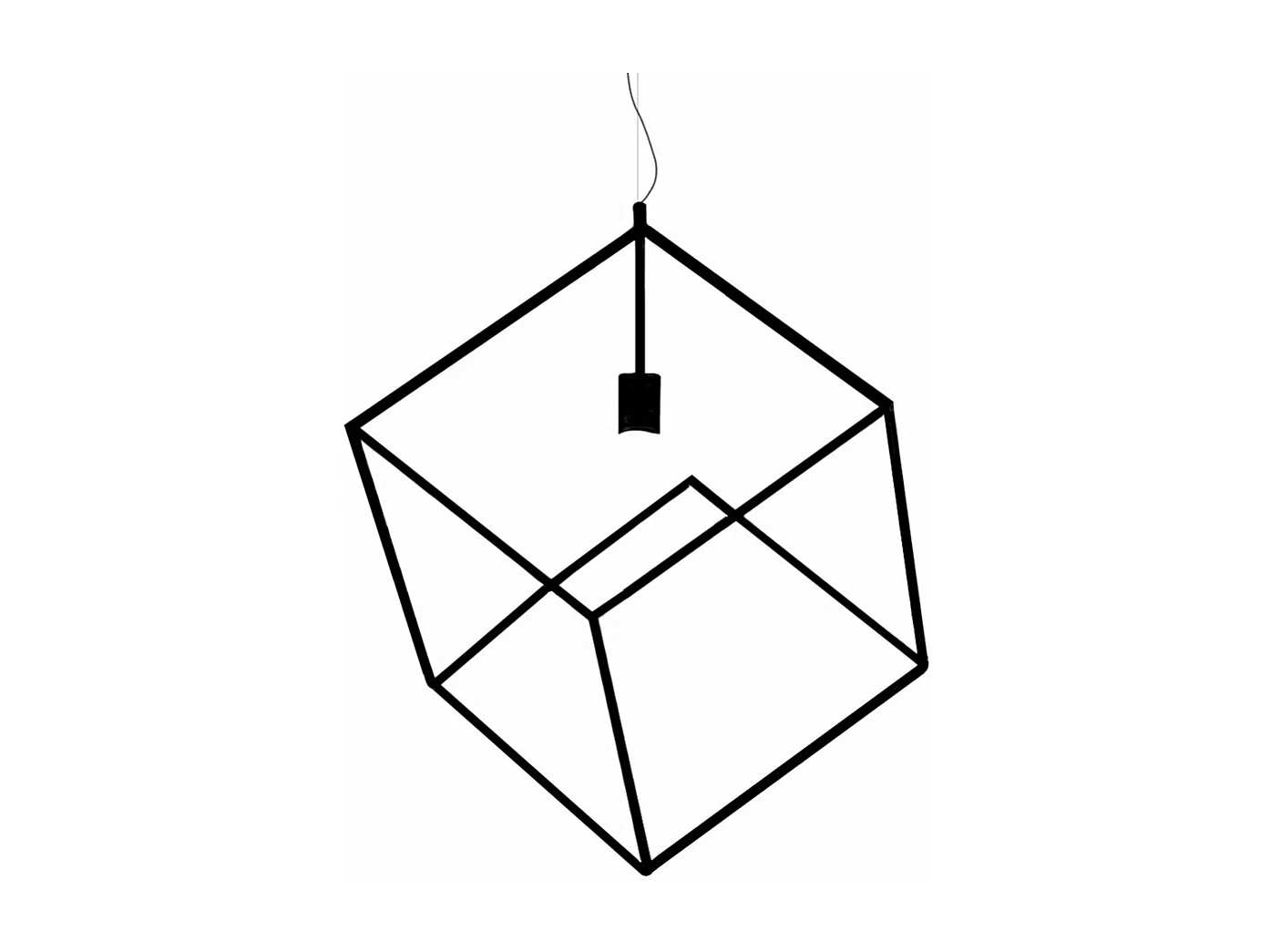 Lampadario In Metallo Industrial Cube Nero 1 Luce E27