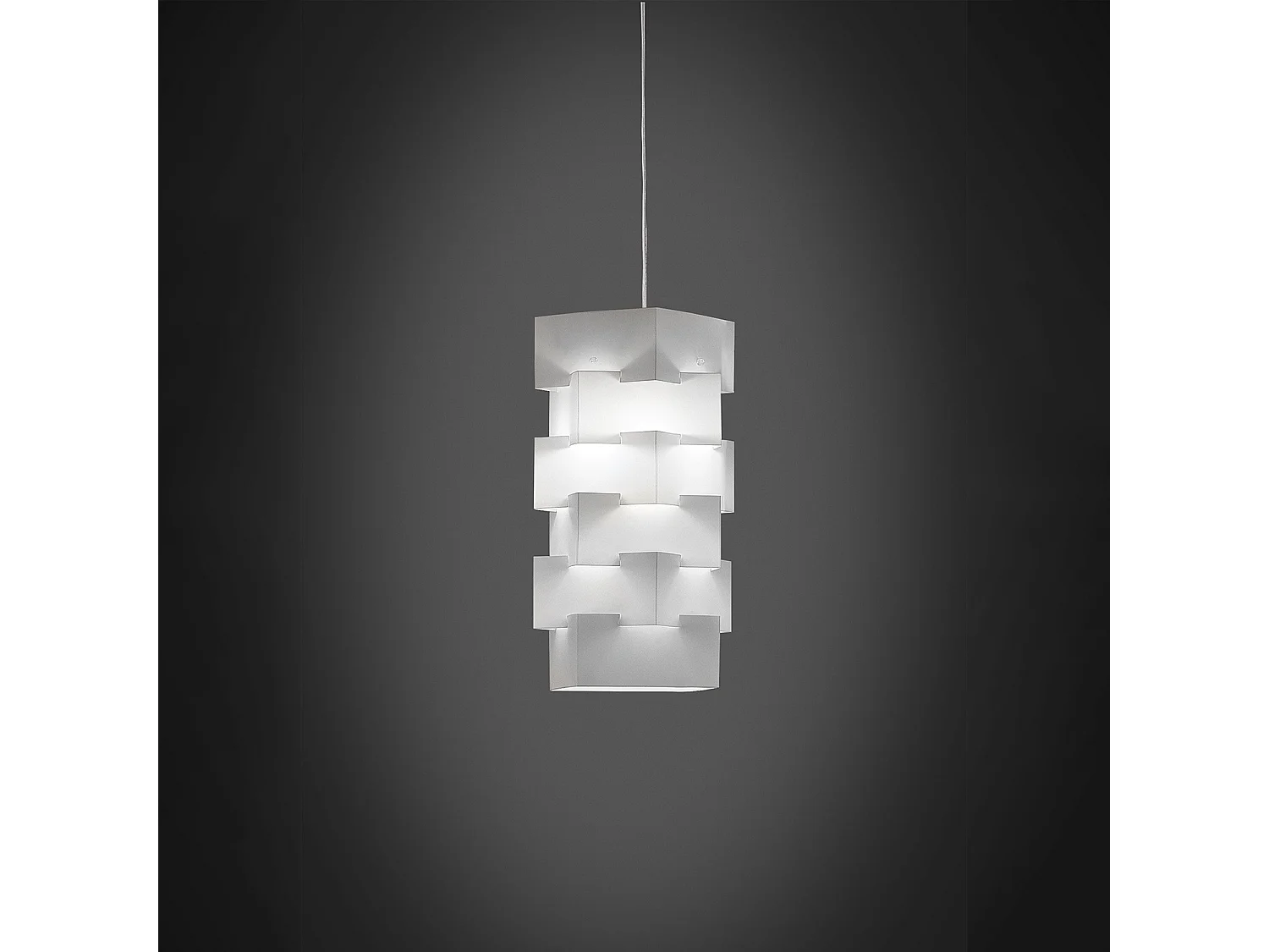 Sospensione Moderna Building Polilux ® Bianco E Metallo Cromo 1 Luce E27