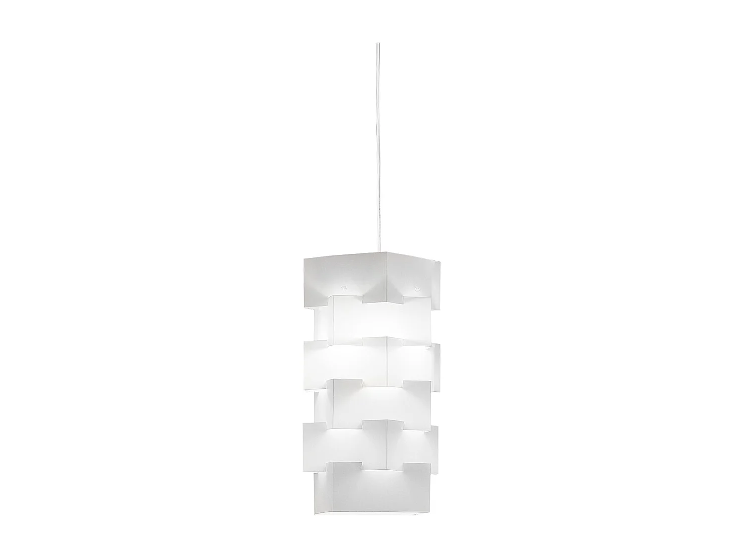 Sospensione Moderna Building Polilux ® Bianco E Metallo Cromo 1 Luce E27
