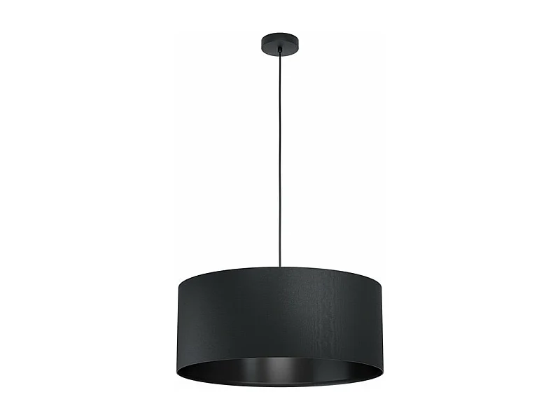 Lampadario Moderno Maserlo 1 Luce Acciaio Nero