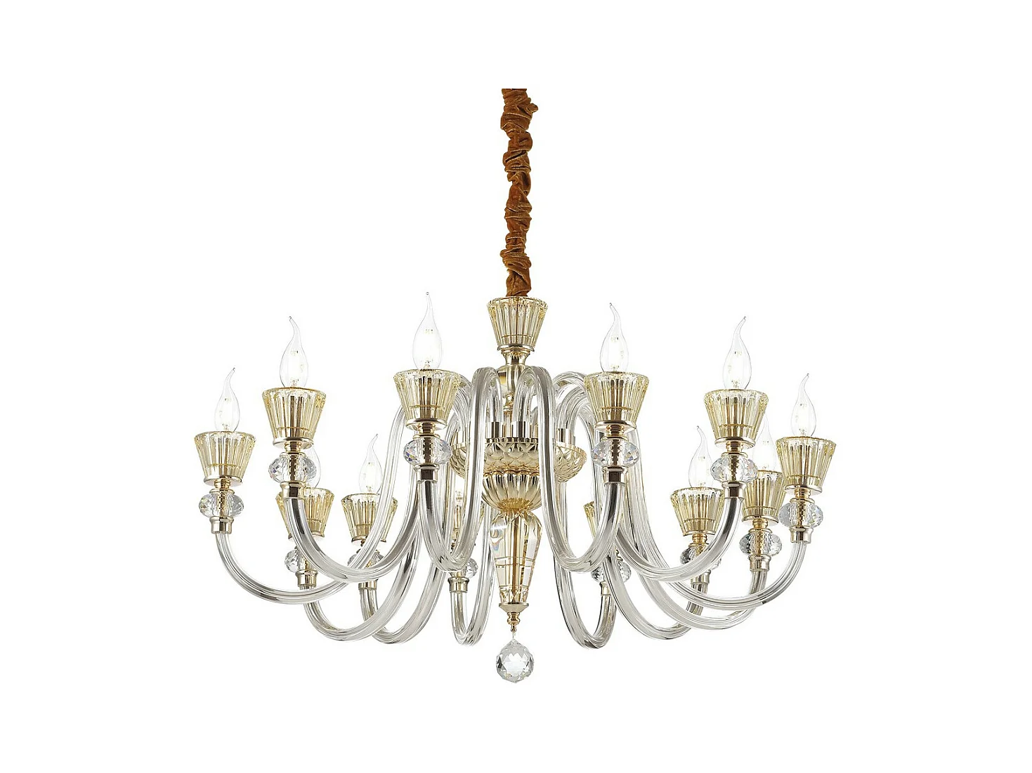 Ideal Lux Strauss Lustre à 12 ampoules au fini or rose, E14