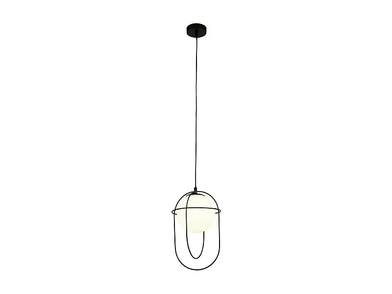 Suchscheinwerferachse 1 Lichtanhänger - Schwarz mit Opalglaskugel