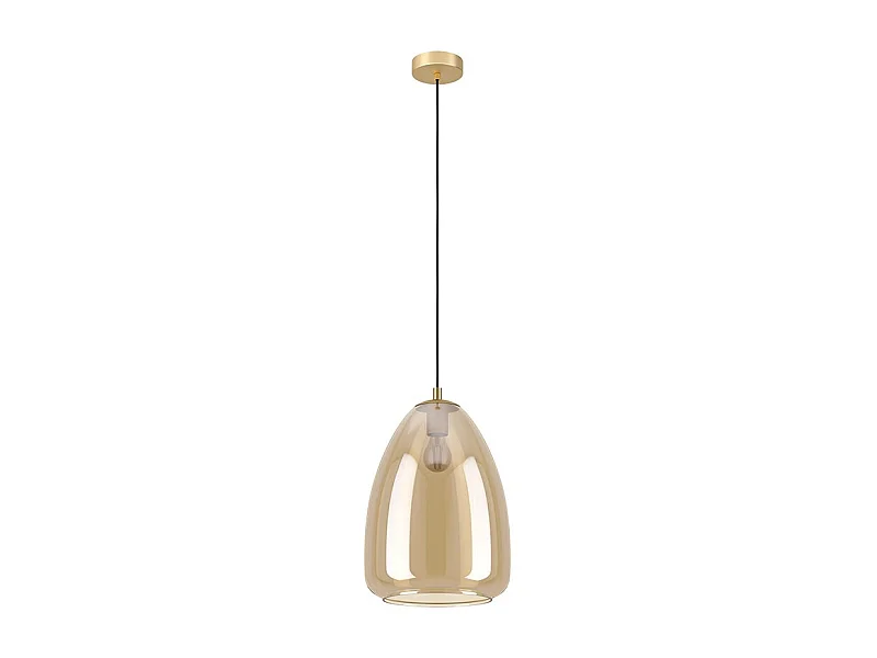 Lampadario Contemporaneo Alobrase 1 Luce Metallo Ottone Spazzolato