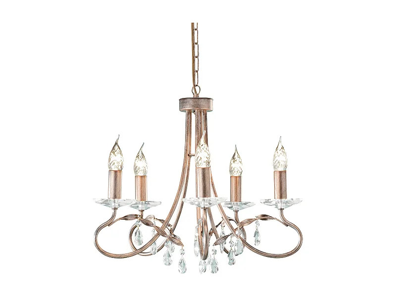 Elstead Christina - Lampadario a 5 Luci Argento, Finitura Oro, E14