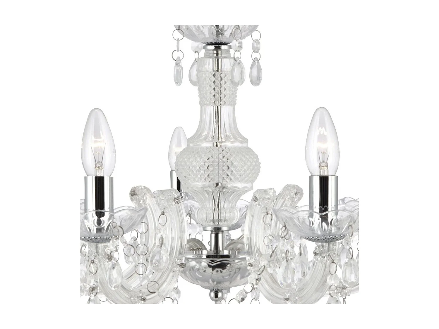 Searchlicht Marie Therese - 5 Licht mehrarmiger Deckenanhänger klar mit Kristallen, E14