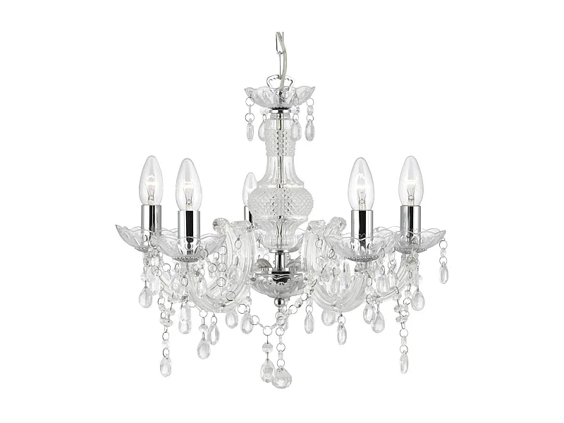 Searchlight Marie Therese 5 Ljus Multi Arm Takhnge Klar med Kristaller, E14