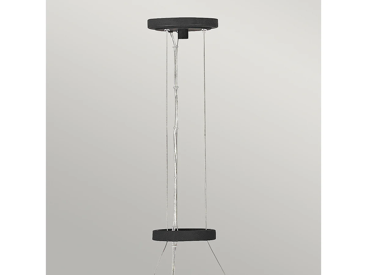 Elstead Hinkley Willow Plafonnier suspendu cylindrique noir de carbone avec or de luxe