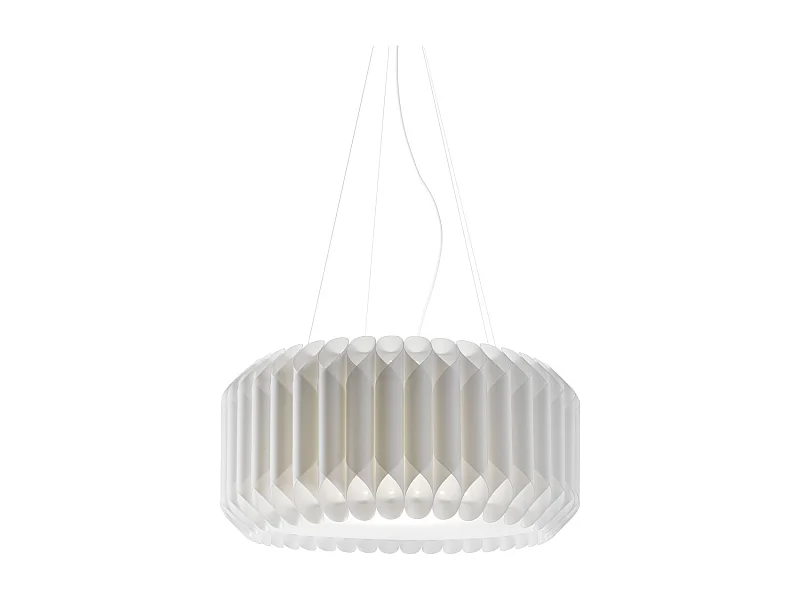Lampadario Moderno Louise Polilux ® Bianco E Metallo Cromo 5 Luci E27