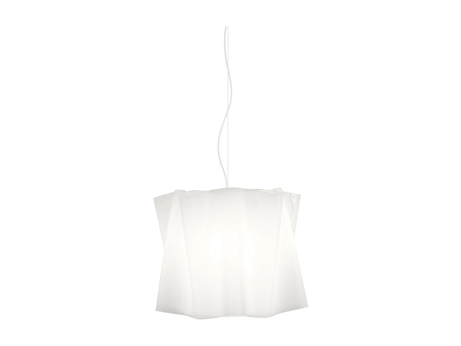 Sospensione Moderna Folio Polilux ® Bianco E Metallo Cromo 1 Luce E27 D40Cm