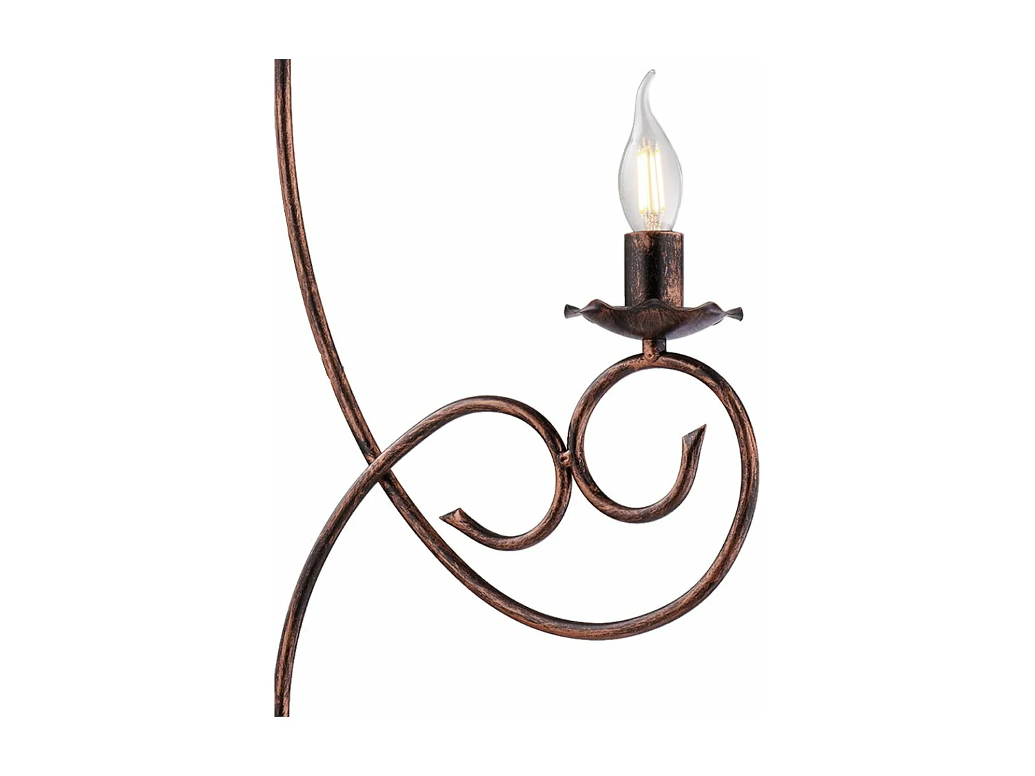 Alma Lustre en fer laqué noir décor cuivre antique 3 lumières 120 d.50 BL130-3-NR