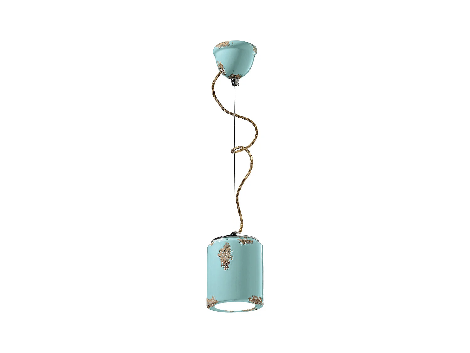 Lampadario Vintage Ceramica Azzurra 1 Luce E27