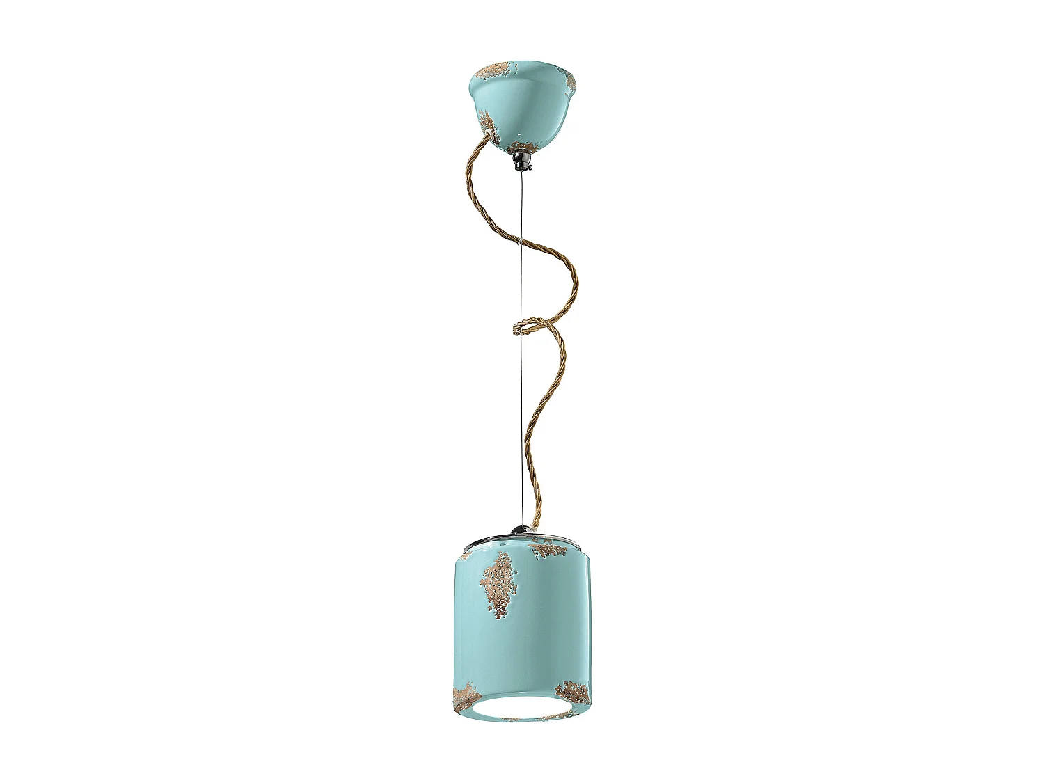 Lampadario Vintage Ceramica Azzurra 1 Luce E27