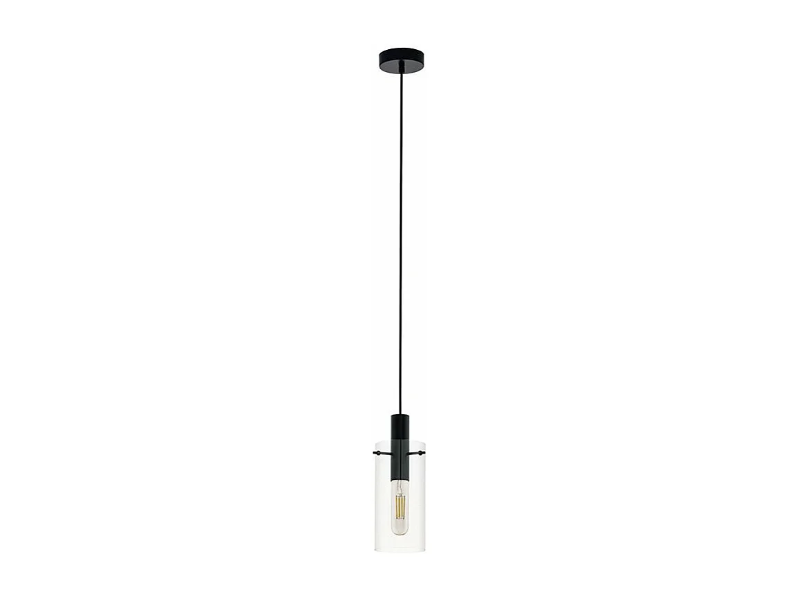 Lampadario Industrial Montefino 1 Luce Acciaio Nero