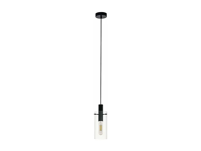 Lampadario Industrial Montefino 1 Luce Acciaio Nero