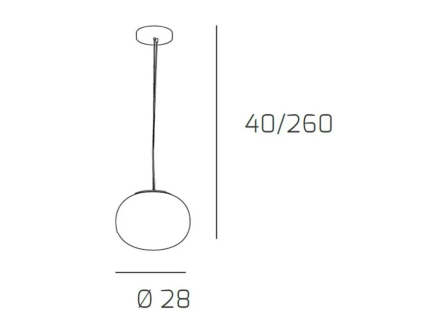 Soft Sospensione D.28 Cm. 1 Luce