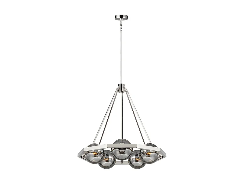 Harper Lampadario Feiss 5 Luci Nichel Lucido