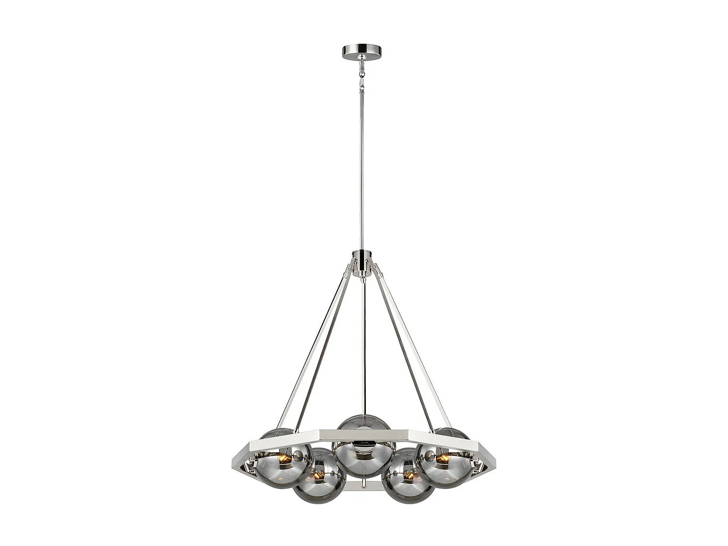 Harper Lampadario Feiss 5 Luci Nichel Lucido