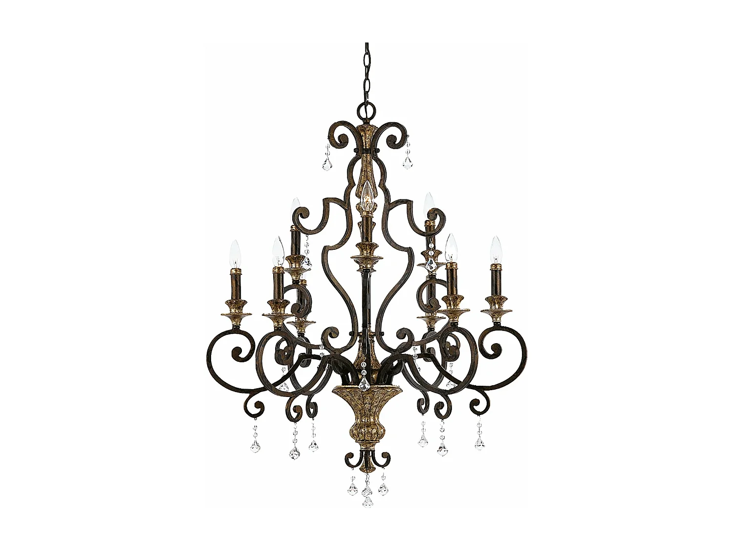 Elstead Marquette - 9 Leichter Kronleuchter Antik Bronze Finish, E14