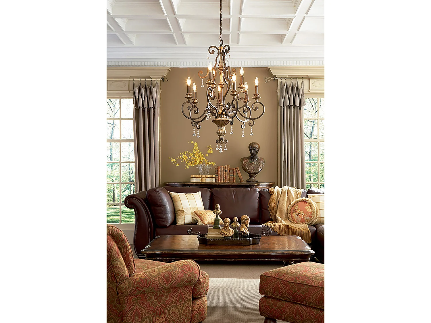 Elstead Marquette - 9 Leichter Kronleuchter Antik Bronze Finish, E14