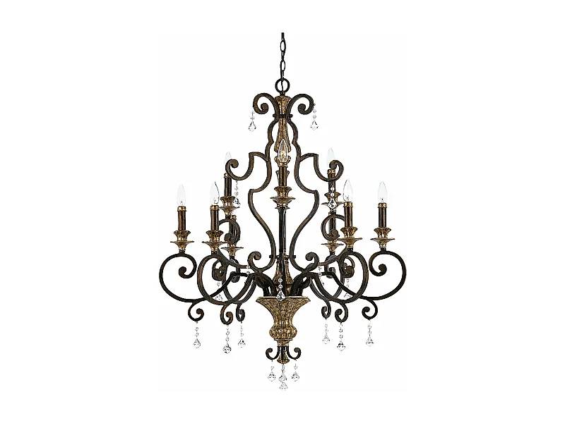 Elstead Marquette - 9 Leichter Kronleuchter Antik Bronze Finish, E14