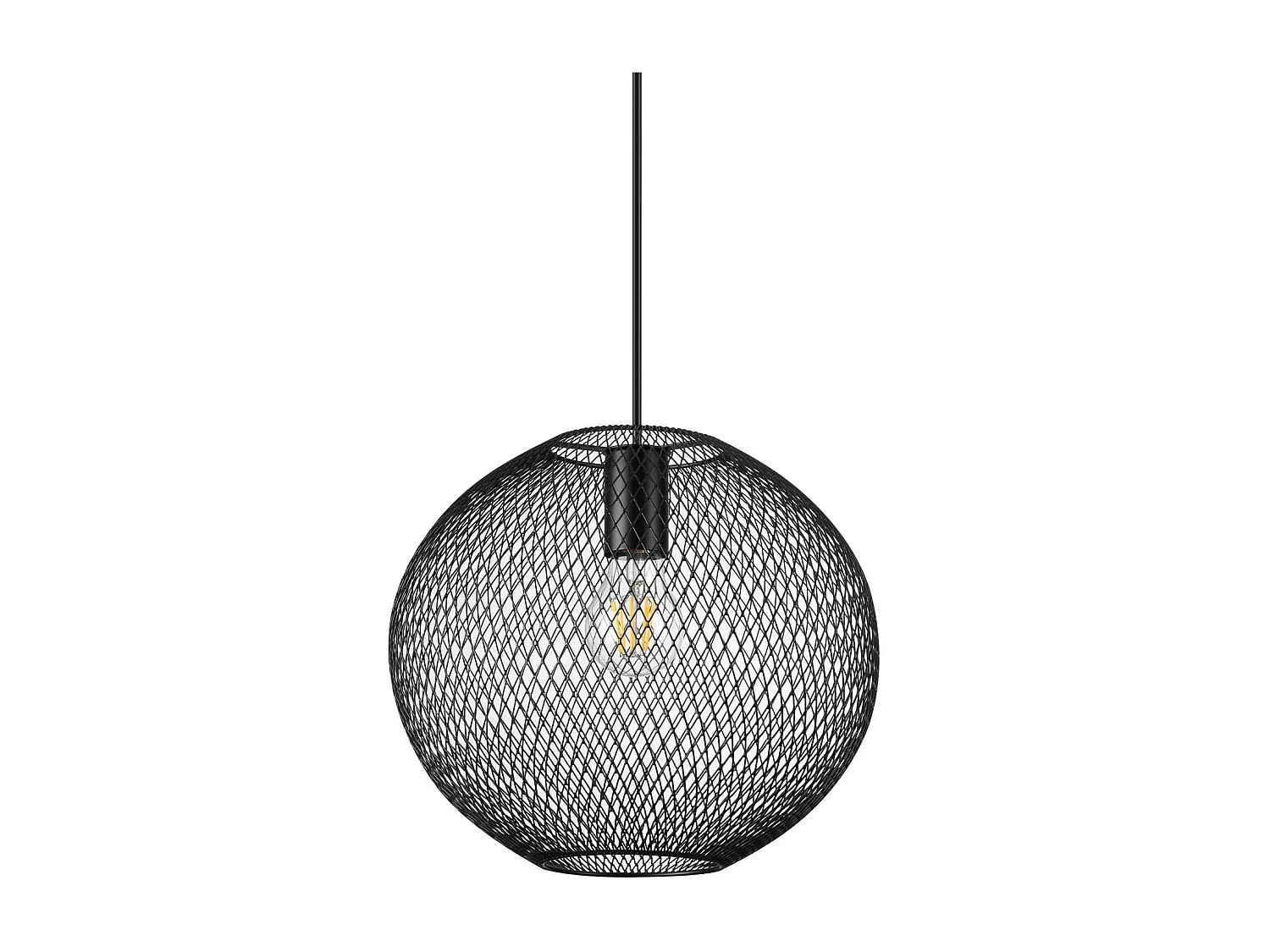 Ideal Lux NET Lámpara de techo colgante con marco de alambre, 29 cm, negro