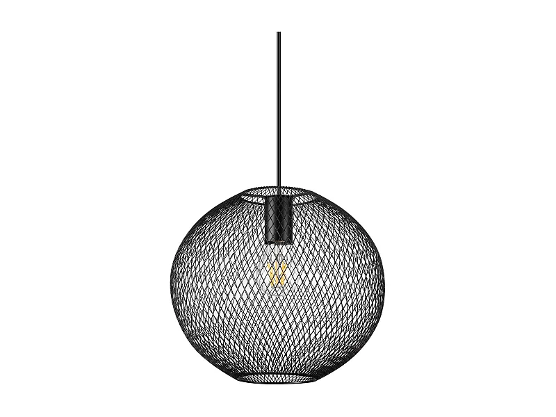 Ideal Lux NET Lámpara de techo colgante con marco de alambre, 29 cm, negro