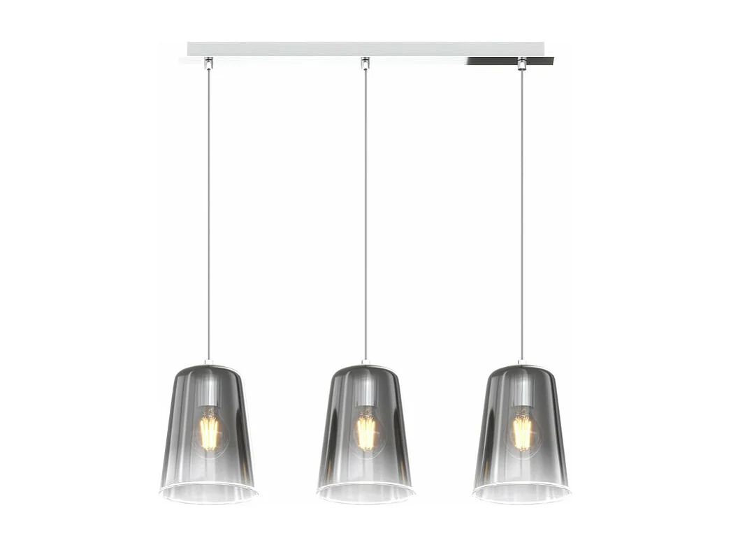 Sospensione Cromo Rettangolare 3 Luci Cromo