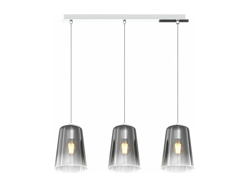 Sospensione Cromo Rettangolare 3 Luci Cromo