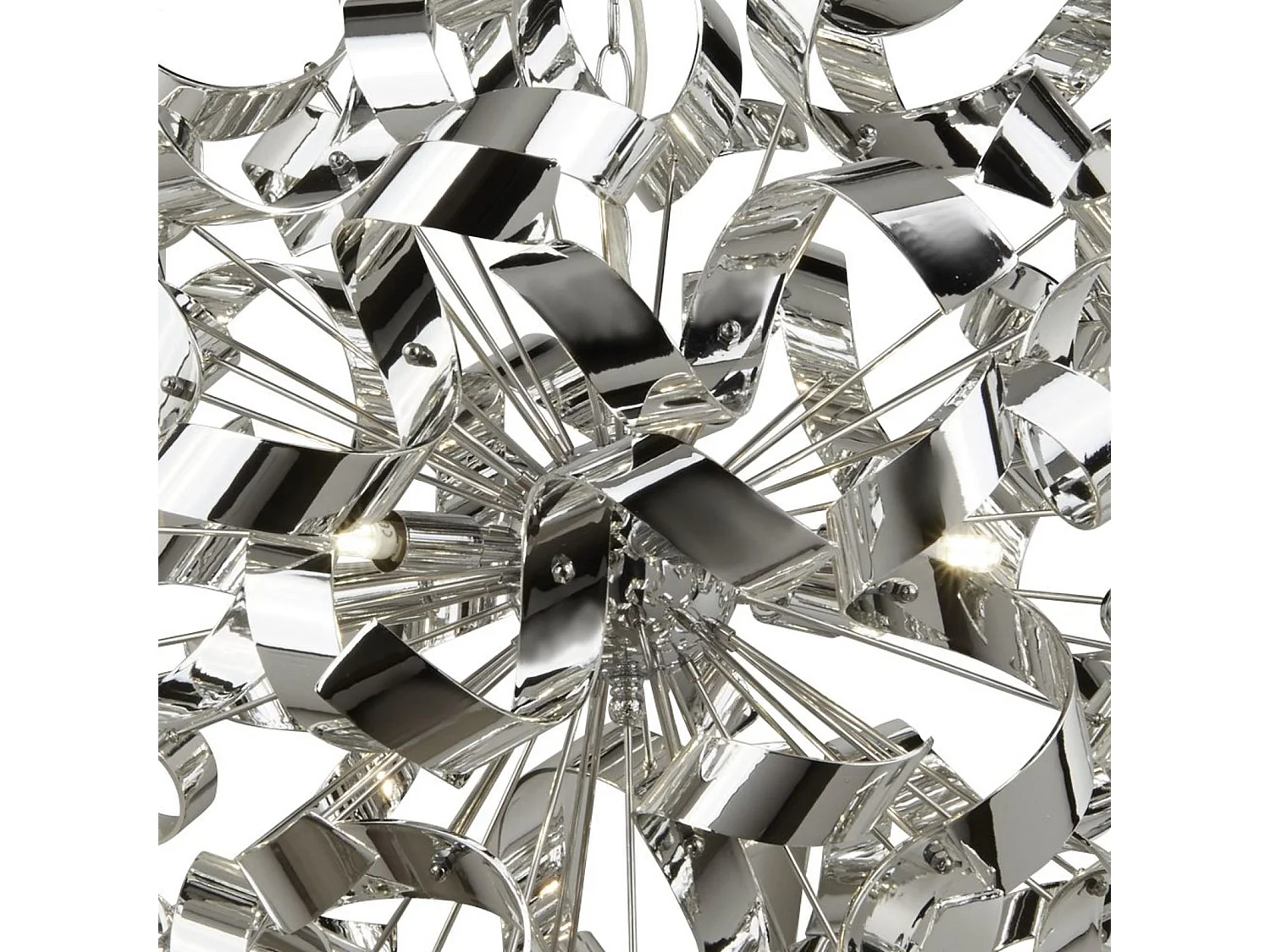 Searchlight Curls - Lampada a sospensione a 6 nastri luminosi cromata, G9