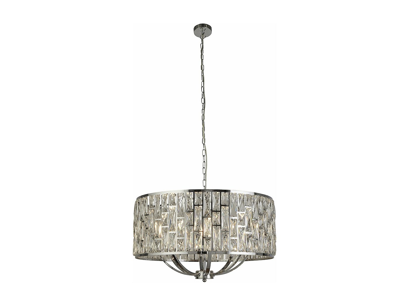 Lampada Da Soffitto Classica In Vetro E Cromo, Diametro 20 Cm, Con Lampadina LED 5W E27 Inclusa, Cavo 150 Cm