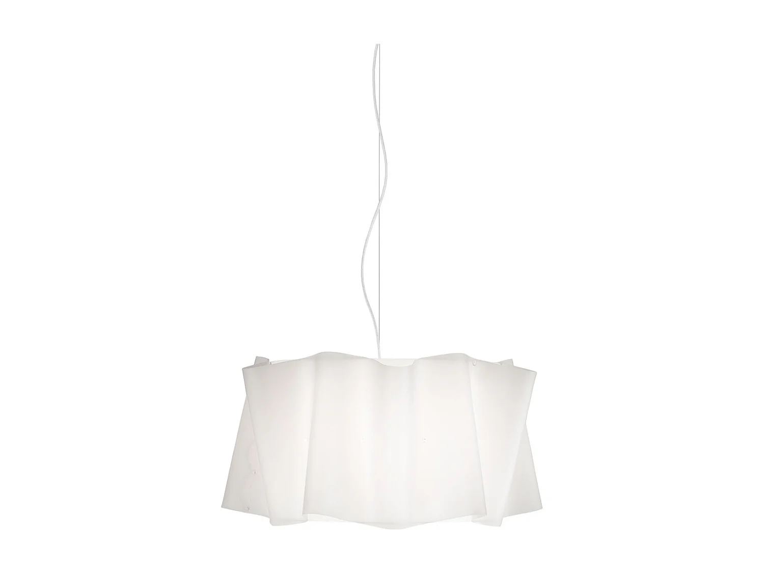 Sospensione Moderna Folio Polilux ® Bianco E Metallo Cromo 1 Luce E27 D50Cm