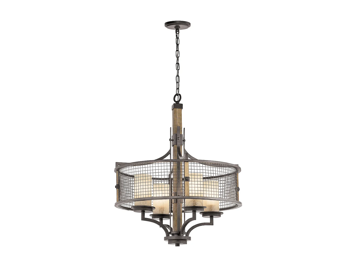 Elstead Ahrendale - Lampadario Multi Braccio 4 Luce Rete Finitura Ferro, E27