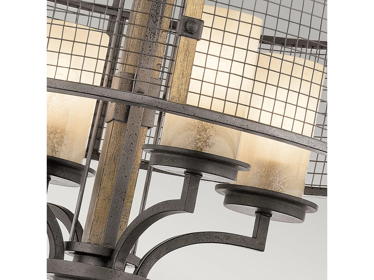 Elstead Ahrendale - Lampadario Multi Braccio 4 Luce Rete Finitura Ferro, E27