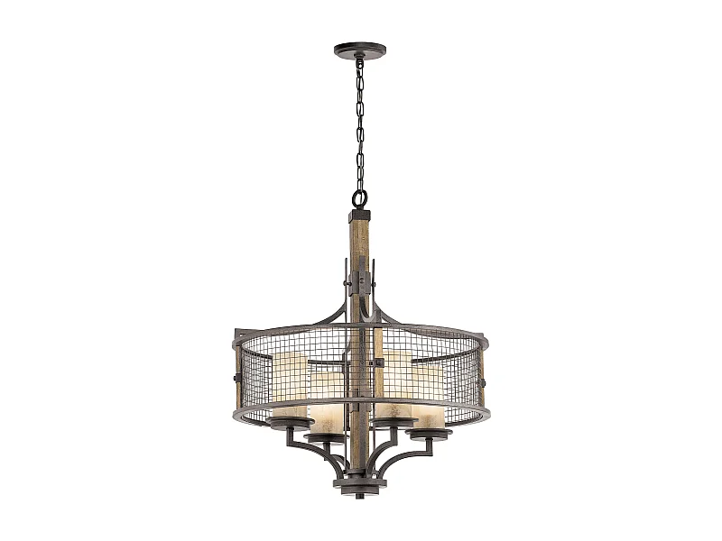 Elstead Ahrendale - Lampadario Multi Braccio 4 Luce Rete Finitura Ferro, E27