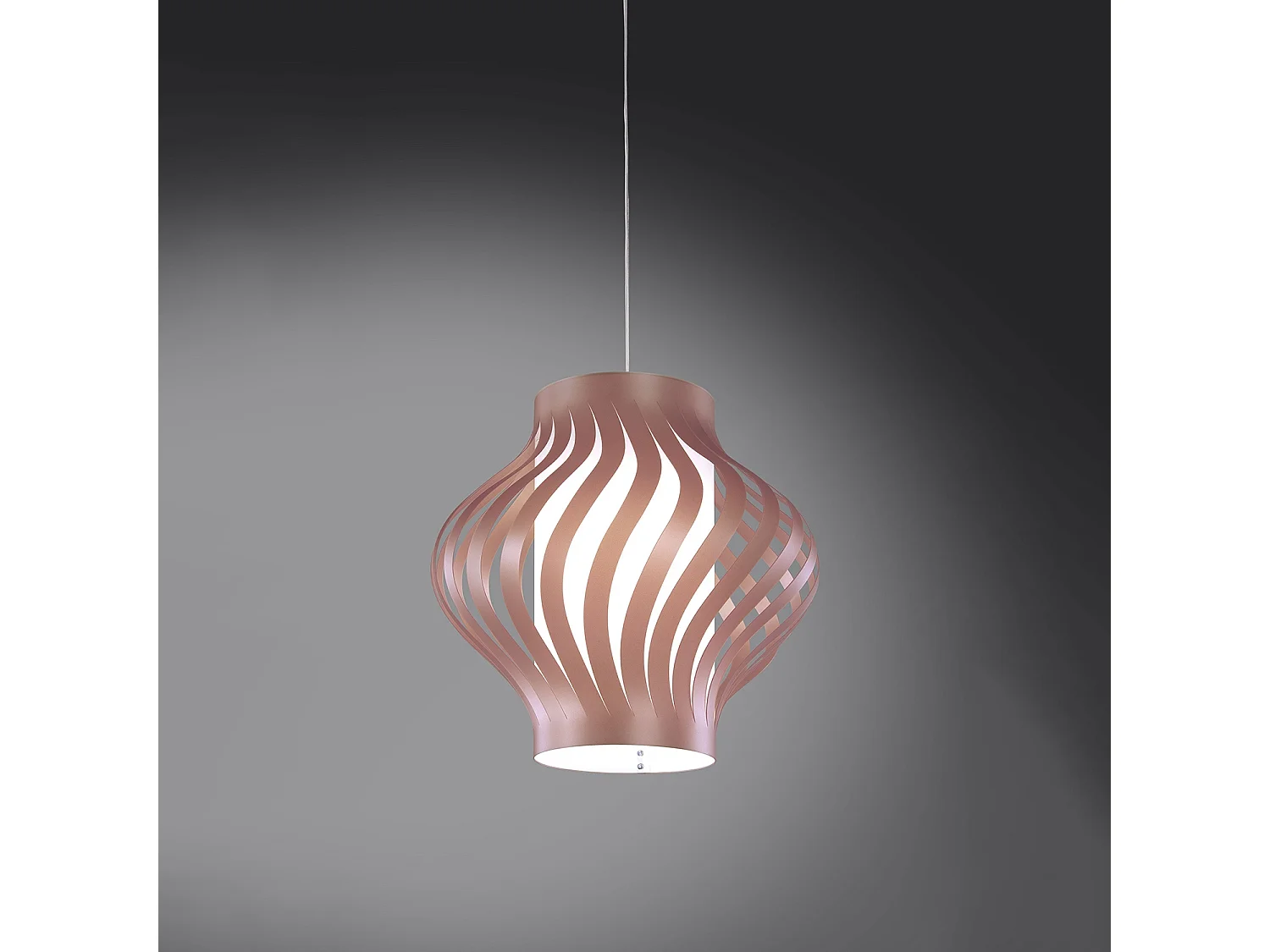 Sospensione Moderna Larga Helios Polilux ® Pink Metal 1 Luce E27