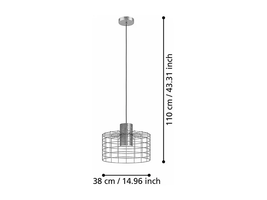 Lampadario Industrial Milligan 1 Luce Acciaio Grigio E Bianco