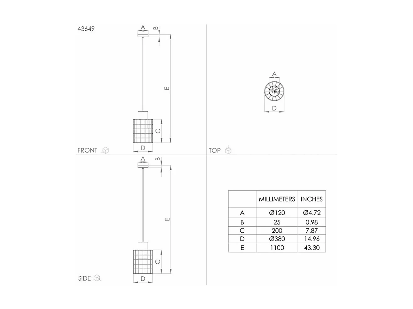 Lampadario Industrial Milligan 1 Luce Acciaio Grigio E Bianco