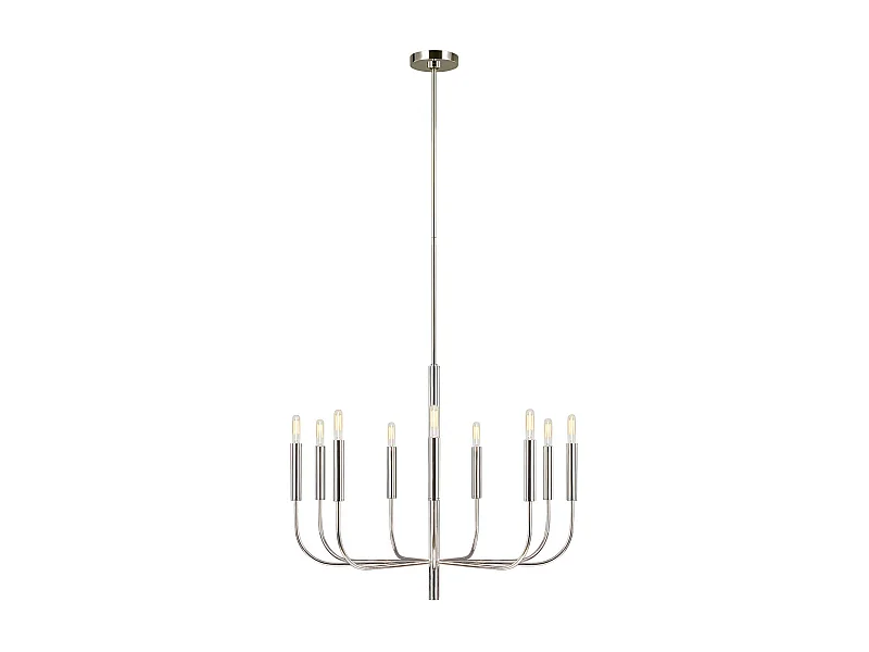 Elstead Brianna 9 ljus ljuskrona, polerat nickel, E14