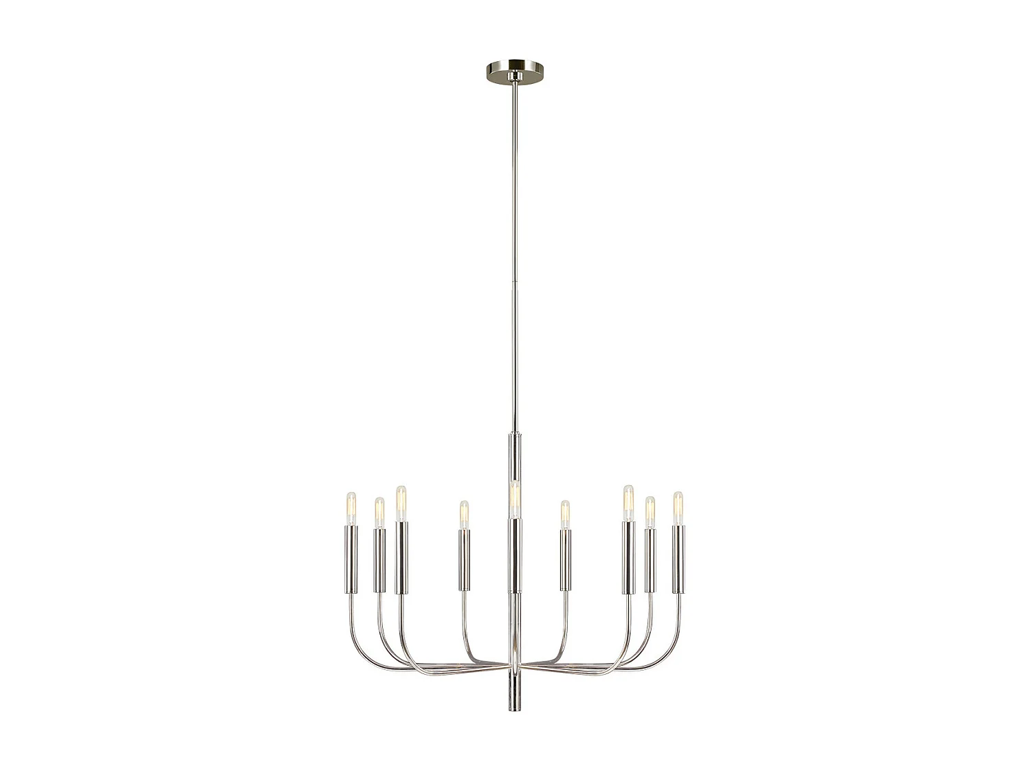 Elstead Brianna 9 ljus ljuskrona, polerat nickel, E14