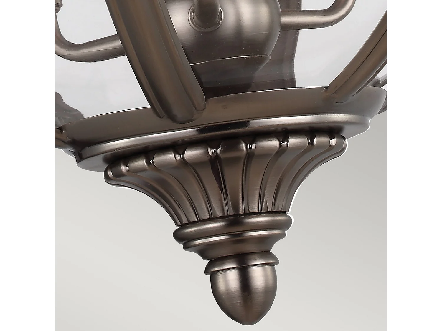 Lampadario Industrial Nordico Adams Acciaio Nichel Antico Vetro 3 Luci E14