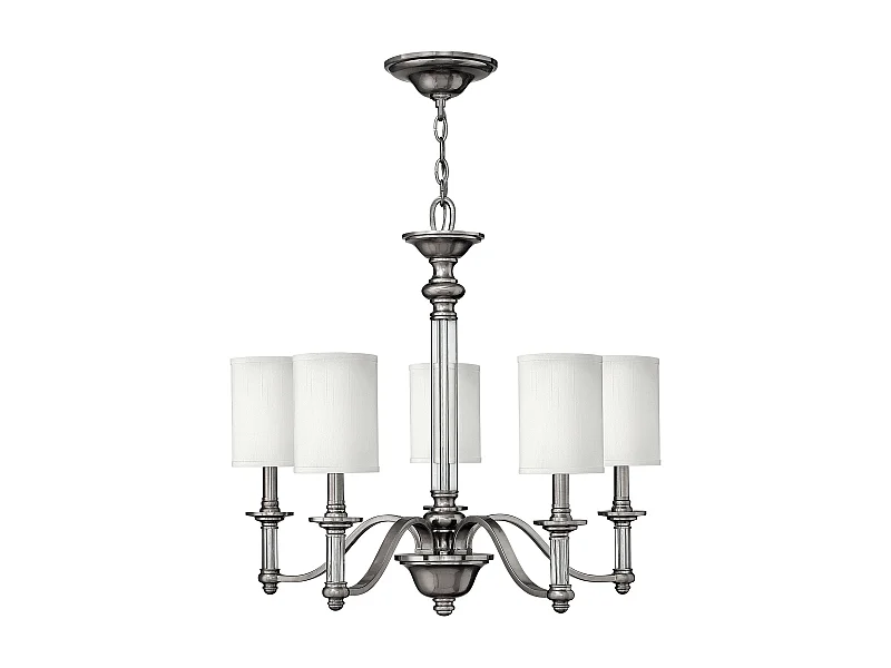 Elstead Sussex - Lampadario a 5 luci multibraccio finitura nichel spazzolato, E14