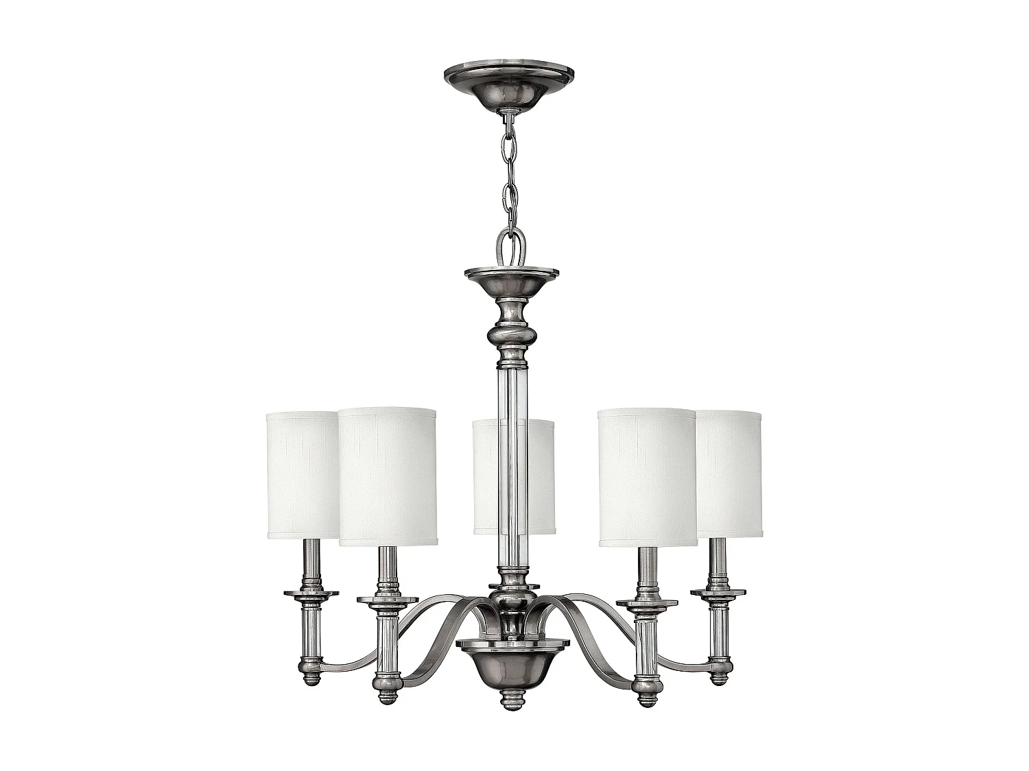 Elstead Sussex - Lampadario a 5 luci multibraccio finitura nichel spazzolato, E14