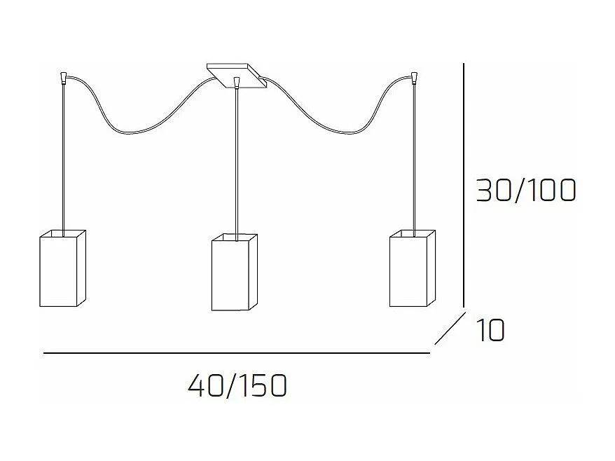 Wild Sospensione 3 Luci Spostabili