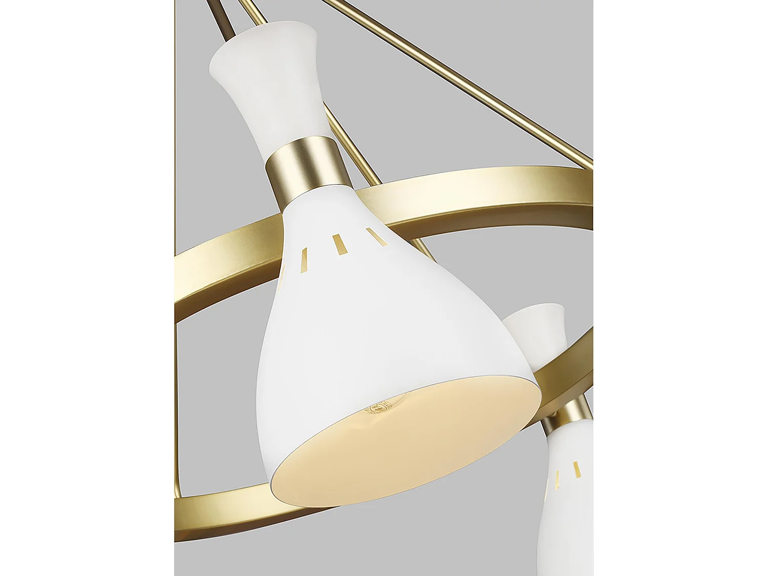 Lustre Elstead Joan à 5 lumières, blanc mat, blanc mat, laiton bruni, E27