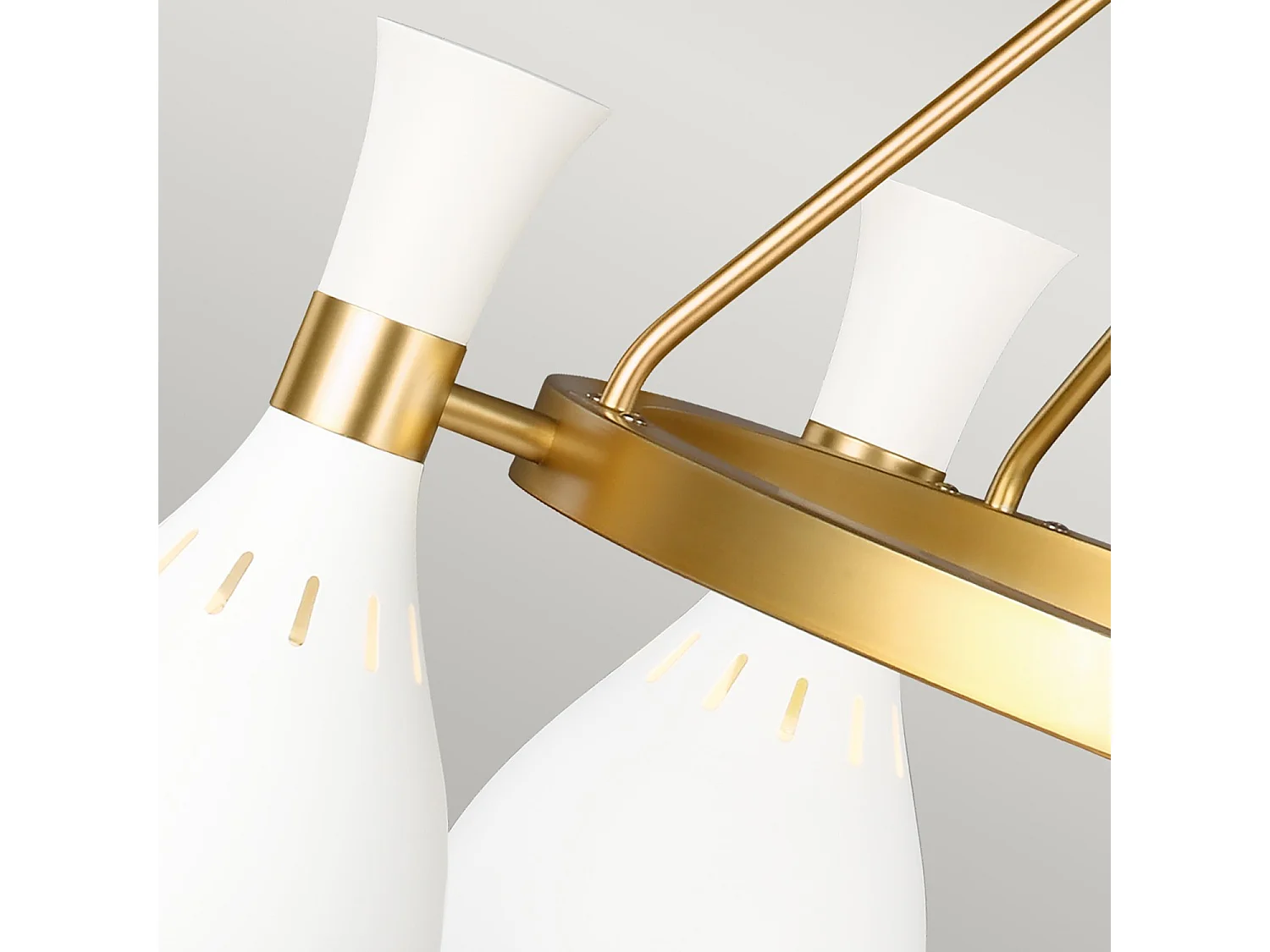 Lustre Elstead Joan à 5 lumières, blanc mat, blanc mat, laiton bruni, E27