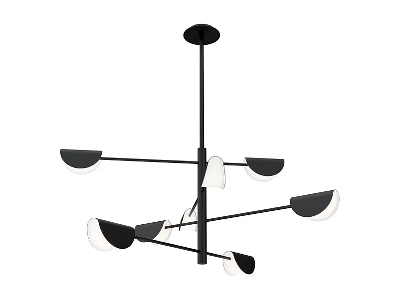 Maytoni Mollis Moderne mehrarmige Pendel-Deckenleuchte schwarz, Acrylschirm