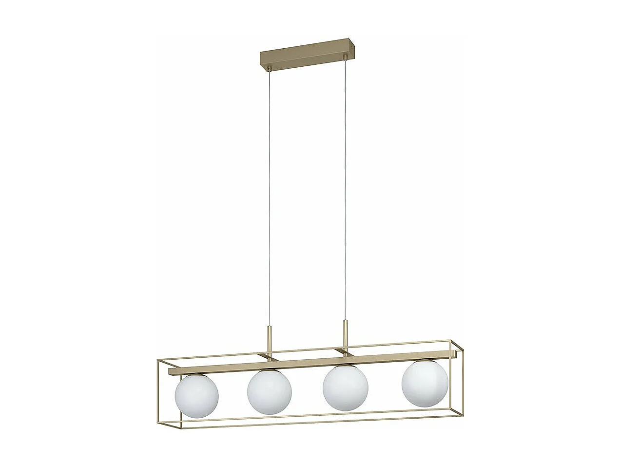 Lampadario Industrial Vallaspra 4 Luci Acciaio Ottone