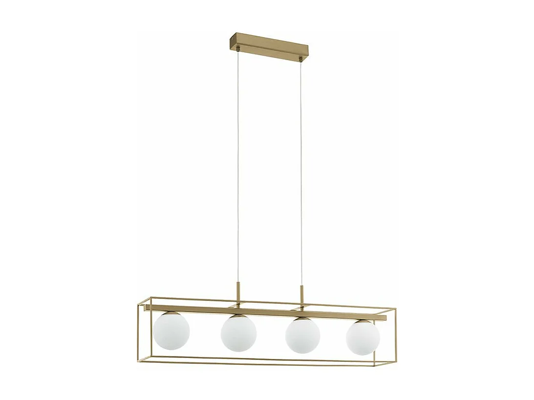 Lampadario Industrial Vallaspra 4 Luci Acciaio Ottone