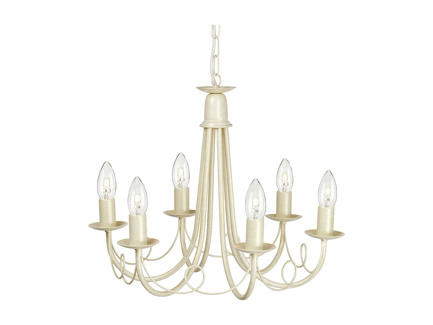Elstead Minster 6 ljus ljuskrona elfenben, guldfinish, E14