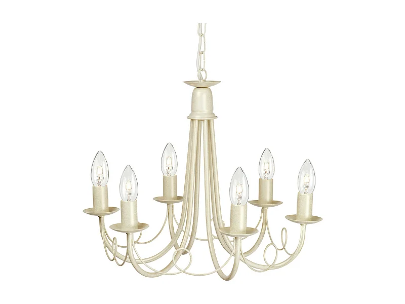 Elstead Minster 6 ljus ljuskrona elfenben, guldfinish, E14